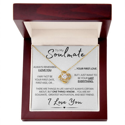 To My Soulmate - Always Remember I Love You - 14k White Gold Necklace and Poem Card