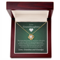 To Our Granddaughter (From Grandma & Grandpa) - Two Warm Hugs Green | Gold and Stainless Steel Knot Necklace