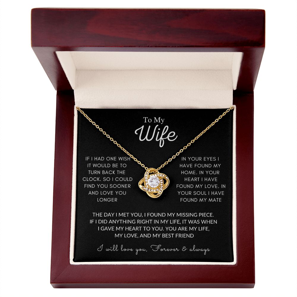 Wife Luxury White Gold Necklace Gift, If I Had One Wish, Valentine's Day, Anniversary Gift