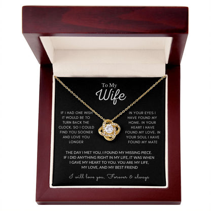 Wife Luxury White Gold Necklace Gift, If I Had One Wish, Valentine's Day, Anniversary Gift