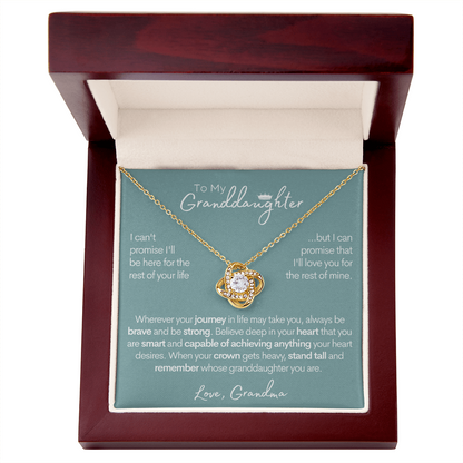 To My Granddaughter - Gold and Stainless Steel Adjustable Length Necklace and Gift Box