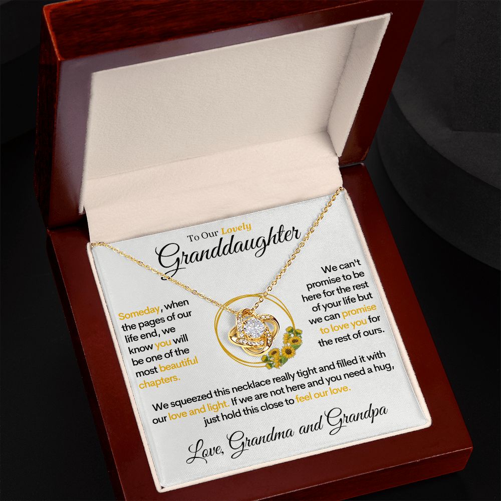 To Our Lovely Granddaughter (Love, Grandma & Grandpa) – Beautiful 14k Gold Necklace for Grand Daughters