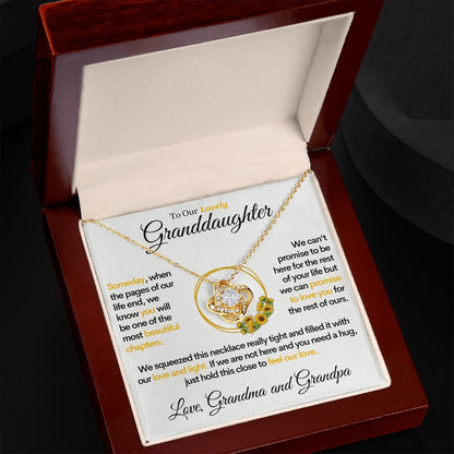 To Our Lovely Granddaughter (Love, Grandma & Grandpa) – Beautiful 14k Gold Necklace for Grand Daughters