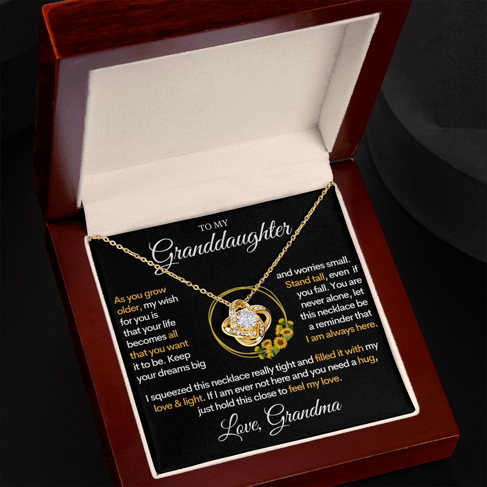 To My Granddaughter (Love Grandma), Always Love You Gold and Stainless Steel Necklace