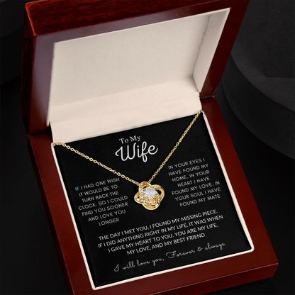 Wife Luxury White Gold Necklace Gift, If I Had One Wish, Valentine's Day, Anniversary Gift