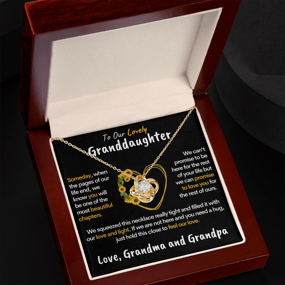 Lovely Granddaughter - Promise to Love You | Beautiful 14k Gold & Steel Necklace