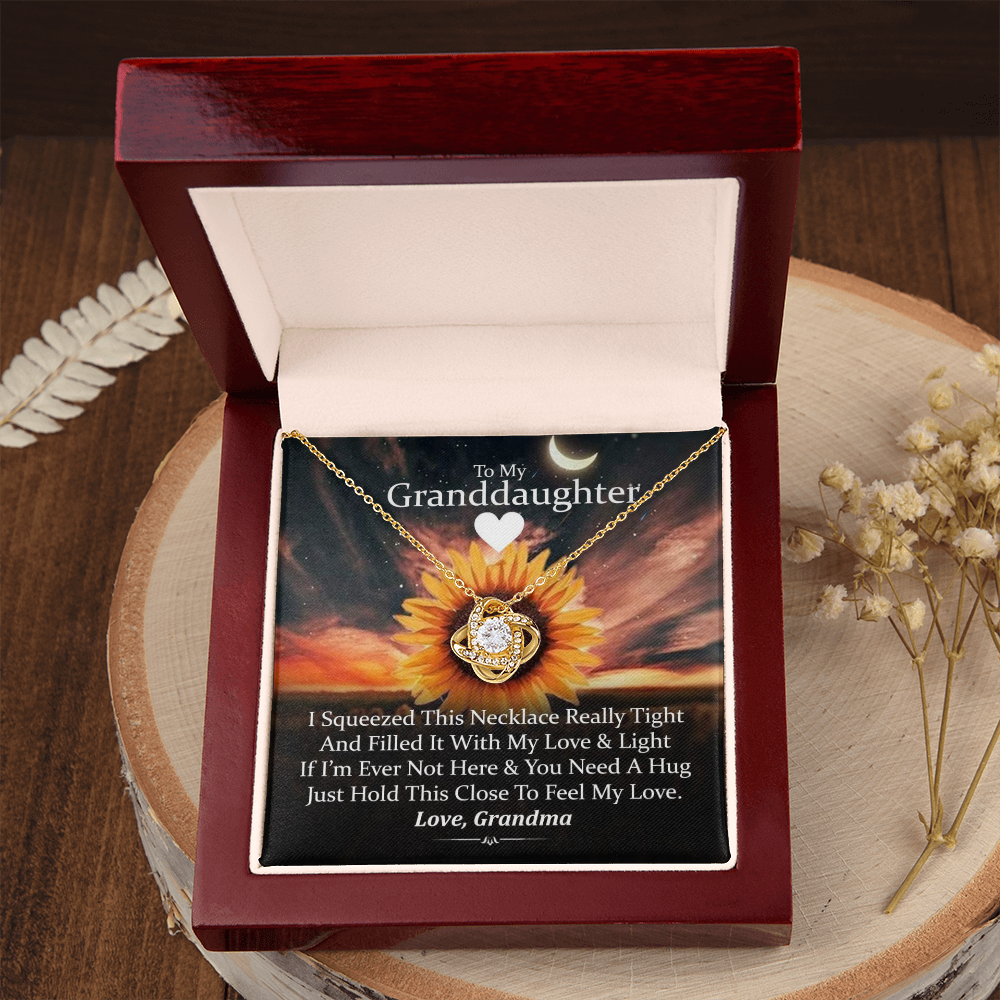 To My Granddaughter - Filled With Love - Gold and Stainless Steel Knot Necklace