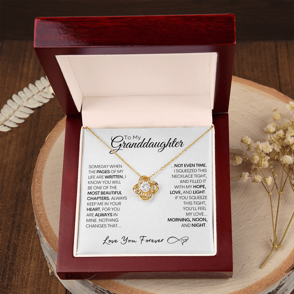 To My Granddaughter, Pages of My Life | Gold and Stainless Steel Necklace