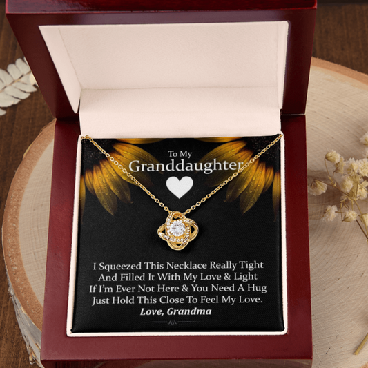 To My Granddaughter - Love and Light - Gold and Stainless Steel Knot Necklace