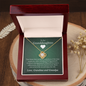To Our Granddaughter (From Grandma & Grandpa) - Two Warm Hugs Green | Gold and Stainless Steel Knot Necklace