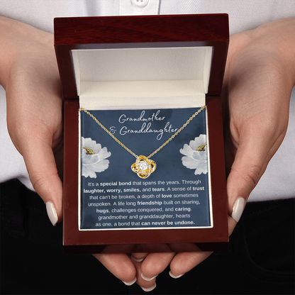 Grandmother and Granddaughter - Special Bond, Gold and Stainless Steel Necklace for Granddaughters