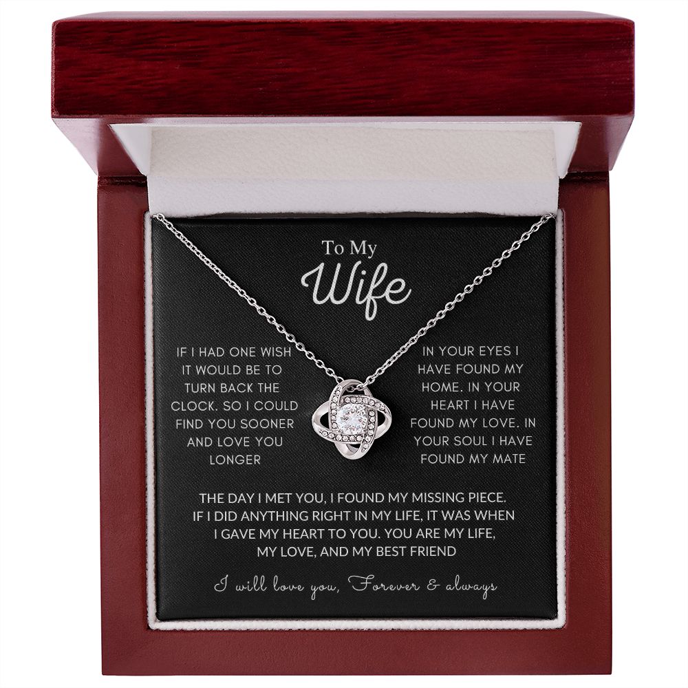 Wife Luxury White Gold Necklace Gift, If I Had One Wish, Valentine's Day, Anniversary Gift