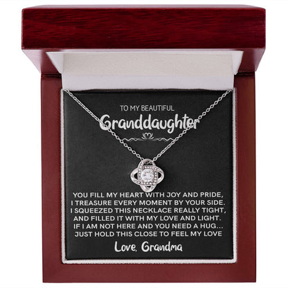 Beautiful Granddaughter (Love, Grandma) - Joy & Pride | 14k White Gold Necklace