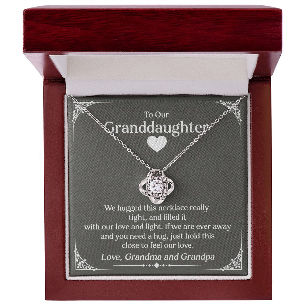 To Our Granddaughter (Love Grandma and Grandpa) | 14k White Gold and Stainless Steel