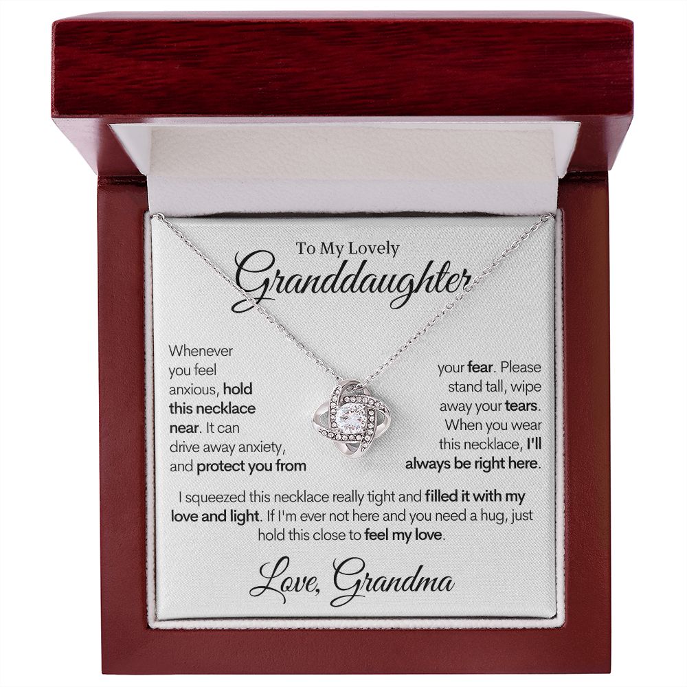 To My Lovely Granddaughter - Always Right Here, Gold and Stainless Steel Necklace