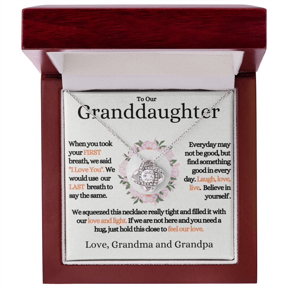 Our Granddaughter - (Love Grandma & Grandpa) | Stainless Steel and 14k Gold Necklace