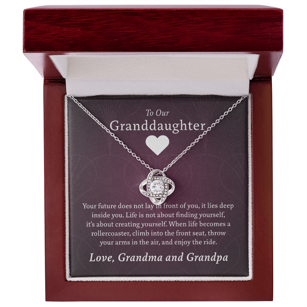 To Our Granddaughter (From Grandma & Grandpa)  | Gold and Stainless Steel Knot Necklace