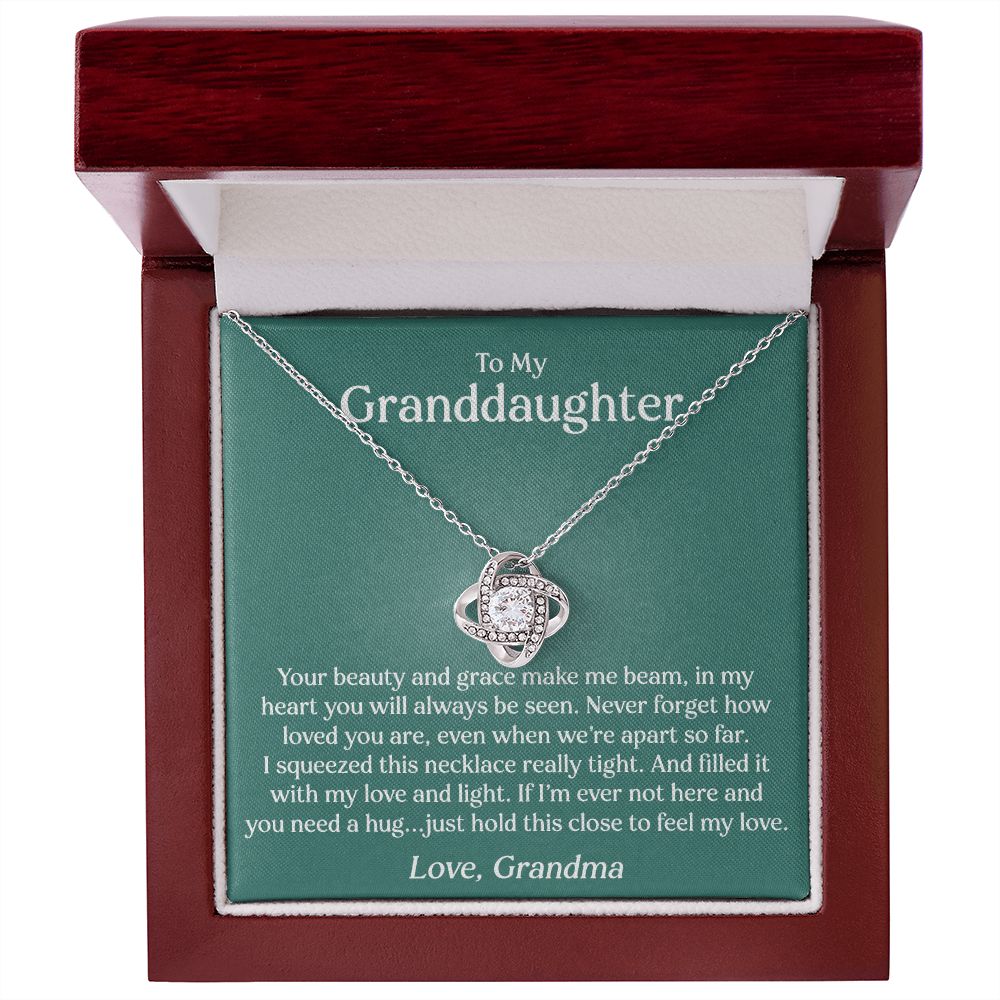 To Granddaughter - You Are Loved (Love, Grandma) | 14k White Gold Necklace