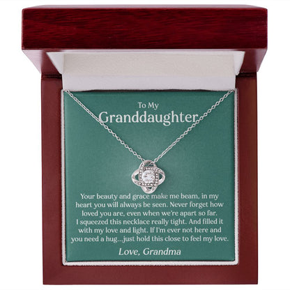 To Granddaughter - You Are Loved (Love, Grandma) | 14k White Gold Necklace
