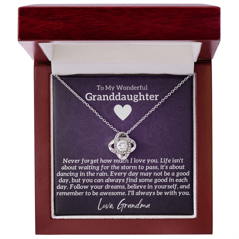 Wonderful Granddaughter Gift, From Grandma, Graduation or Birthday Present, 14k White Gold Necklace