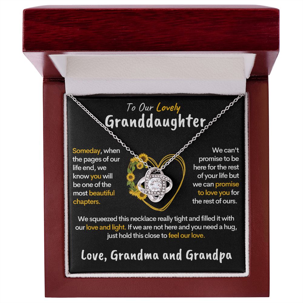 Lovely Granddaughter - Promise to Love You | Beautiful 14k Gold & Steel Necklace