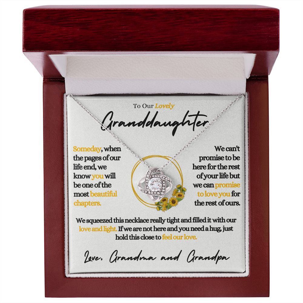 Granddaughter Necklace (Grandma and Grandpa), Beautiful Gold Necklace Keepsake for Grand Daughters