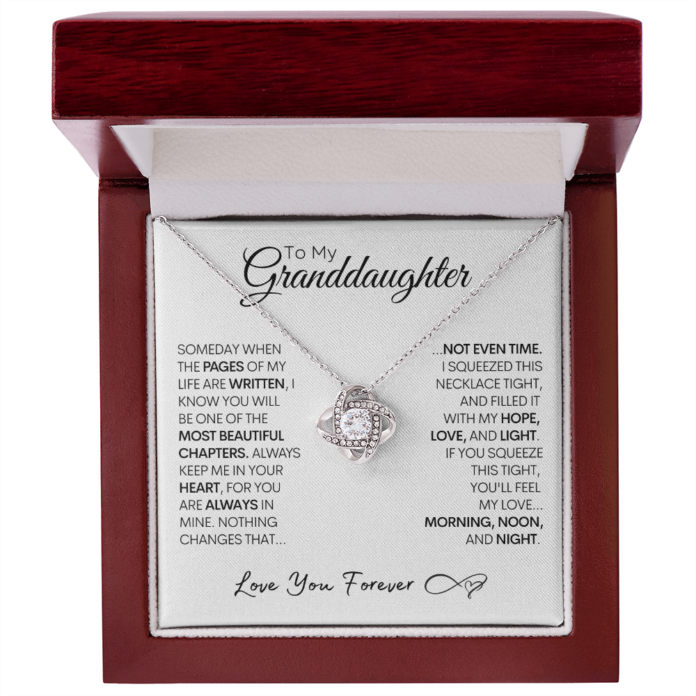 To My Granddaughter, Pages of My Life | Gold and Stainless Steel Necklace
