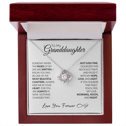 To My Granddaughter, Pages of My Life | Gold and Stainless Steel Necklace