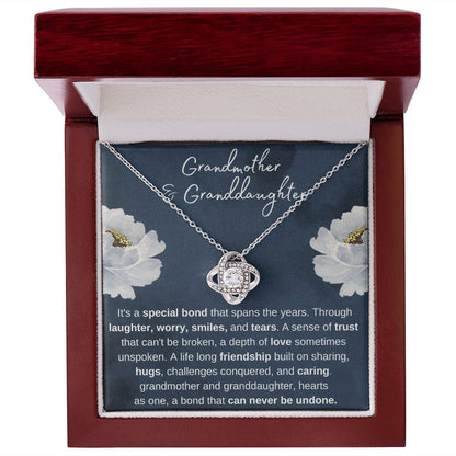 Grandmother and Granddaughter - Special Bond, Gold and Stainless Steel Necklace for Granddaughters
