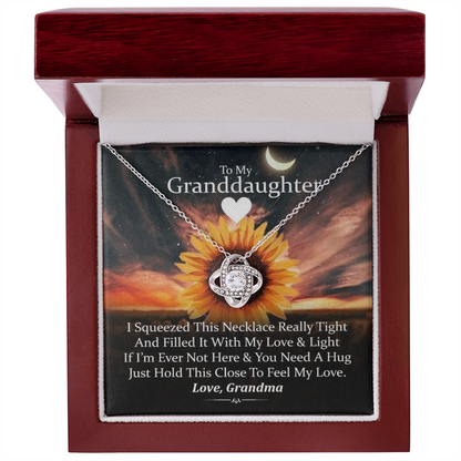 To My Granddaughter - Filled With Love - Gold and Stainless Steel Knot Necklace