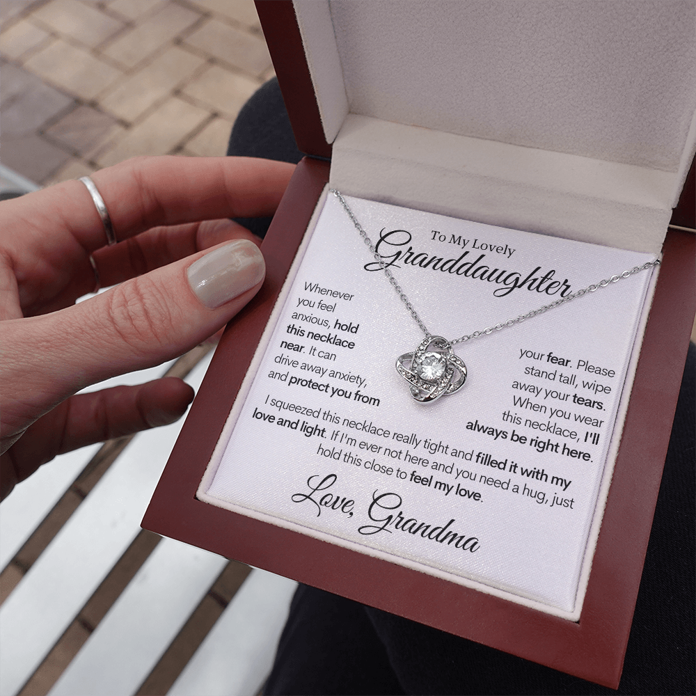 To My Lovely Granddaughter - Always Right Here, Gold and Stainless Steel Necklace