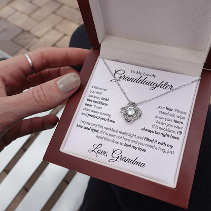 To My Lovely Granddaughter - Always Right Here, Gold and Stainless Steel Necklace