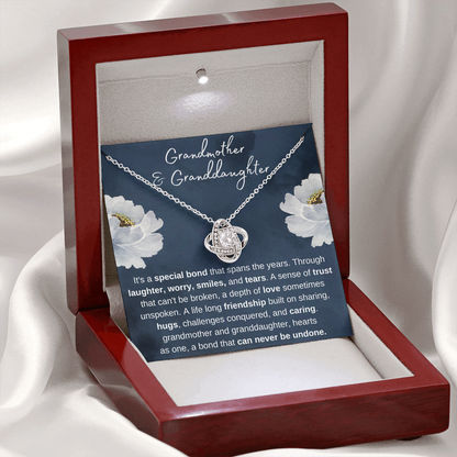Grandmother and Granddaughter - Special Bond, Gold and Stainless Steel Necklace for Granddaughters