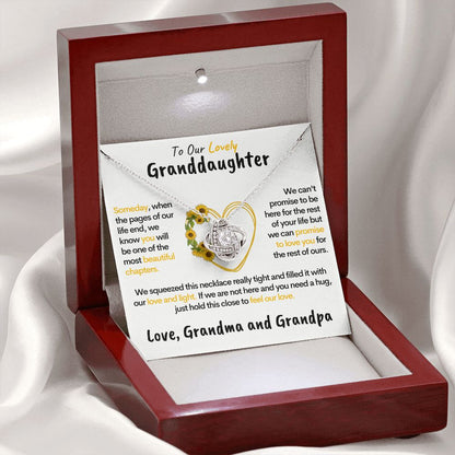 Lovely Granddaughter (Grandma & Grandpa)| 14k White Gold Family Knot Necklace