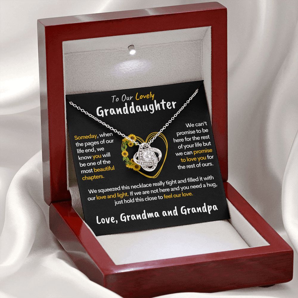 Lovely Granddaughter - Promise to Love You | Beautiful 14k Gold & Steel Necklace
