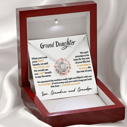 Grand Daughter - Feel Our Love (Grandma and Grandpa) | Beautiful 14k White Gold Necklace