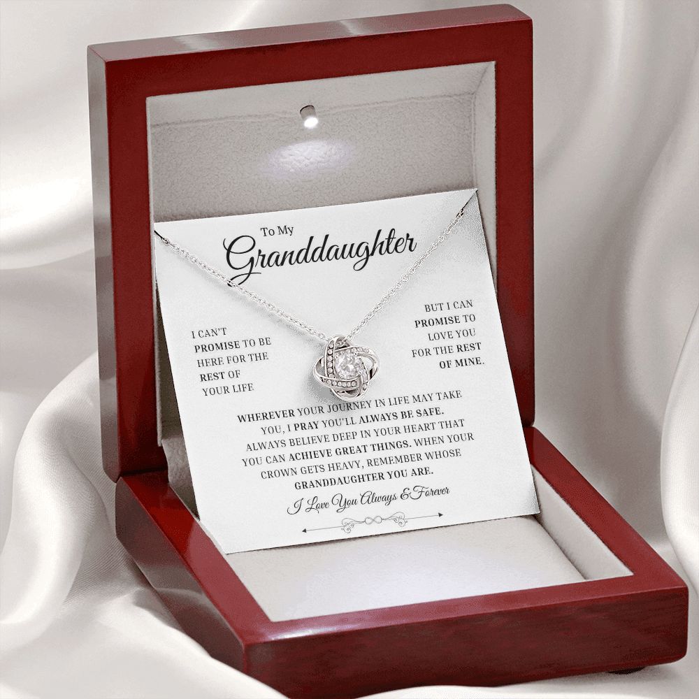 Granddaughter Gift from Grandma or Grandpa, To Our Grand Daughters, 14k White Gold Necklace
