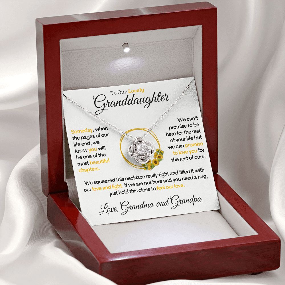 To Our Lovely Granddaughter (Love, Grandma & Grandpa) – Beautiful 14k Gold Necklace for Grand Daughters