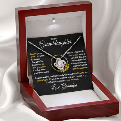 To My Granddaughter (Love, Grandpa) - I Am Always Here | Gold and Stainless Steel Grand Daughter Necklace