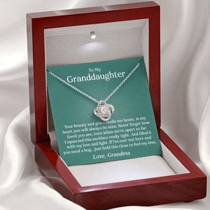 To Granddaughter - You Are Loved (Love, Grandma) | 14k White Gold Necklace