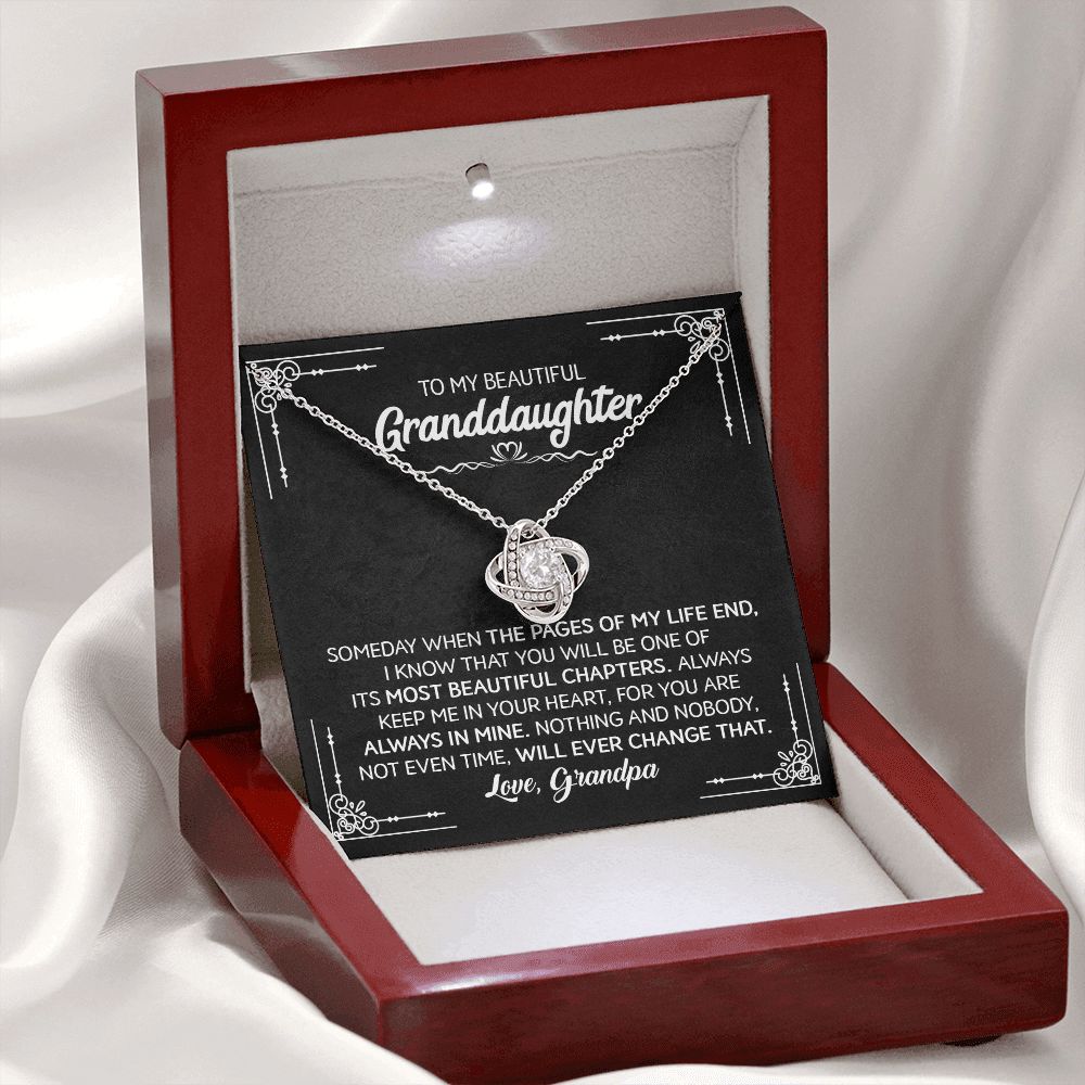 Beautiful Granddaughter (Love Grandpa) | 14k Gold Necklace
