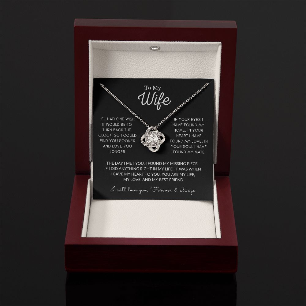 Wife Luxury White Gold Necklace Gift, If I Had One Wish, Valentine's Day, Anniversary Gift