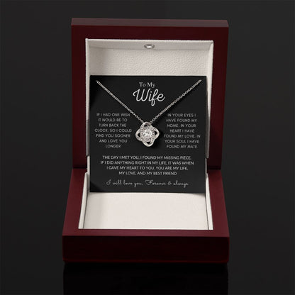 Wife Luxury White Gold Necklace Gift, If I Had One Wish, Valentine's Day, Anniversary Gift