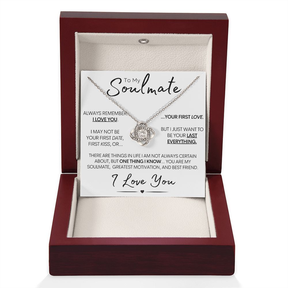 To My Soulmate - Always Remember I Love You - 14k White Gold Necklace and Poem Card