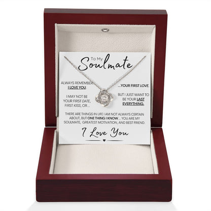 To My Soulmate - Always Remember I Love You - 14k White Gold Necklace and Poem Card
