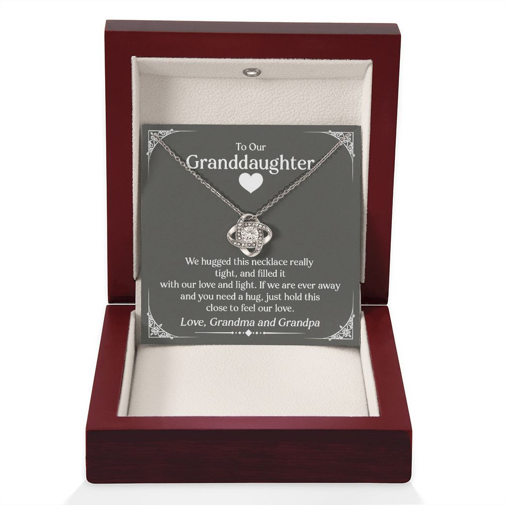 To Our Granddaughter (Love Grandma and Grandpa) | 14k White Gold and Stainless Steel