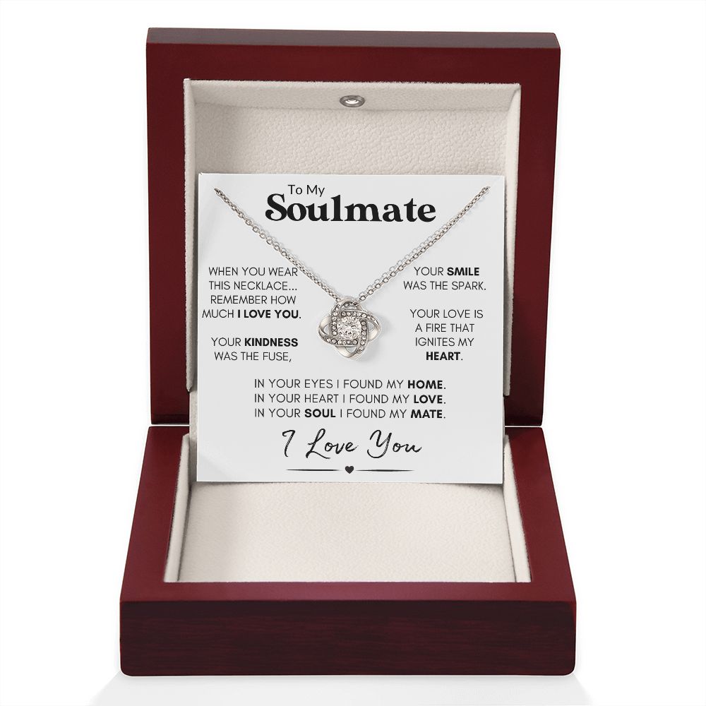 Soulmate Knot Necklace, Wife Anniversary Gift, Birthday, Valentine's Day Gift for Her - "Found My Soulmate"