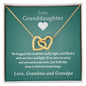 Two Warm Hugs (Love Grandma & Grandpa) Rose Gold Hearts Necklace