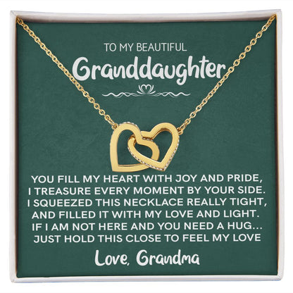 Beautiful Granddaughter - Joy and Pride | Rose Gold Connected Hearts Necklace