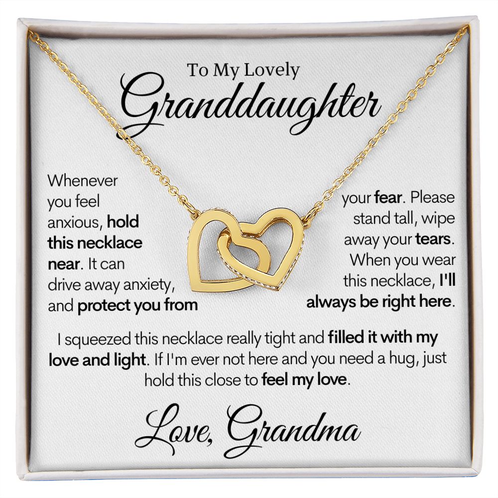 Connected Hearts Necklace, To My Lovely Granddaughter - Gold & Stainless Steel Necklace